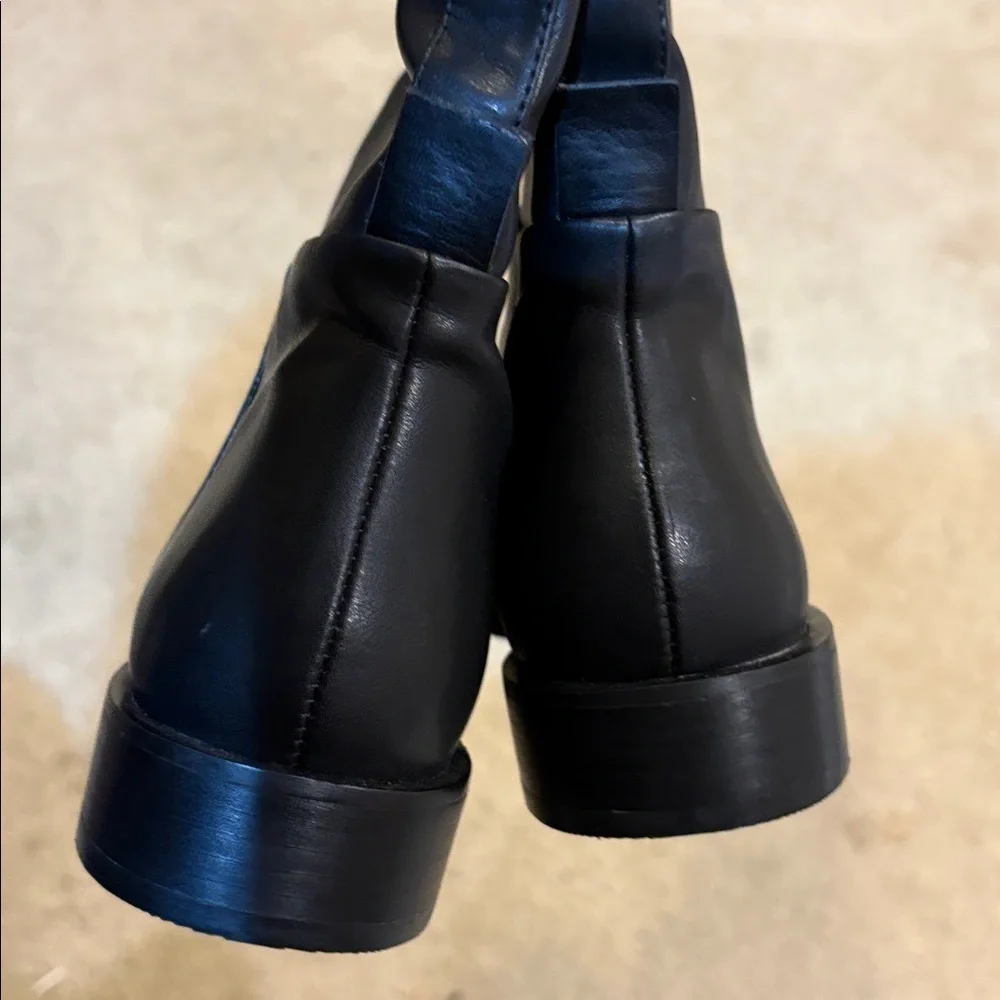 AEROSOLES Black Faux Leather Tall Boots-Size 8